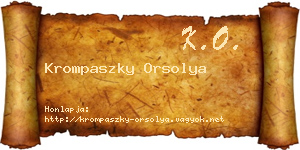 Krompaszky Orsolya névjegykártya